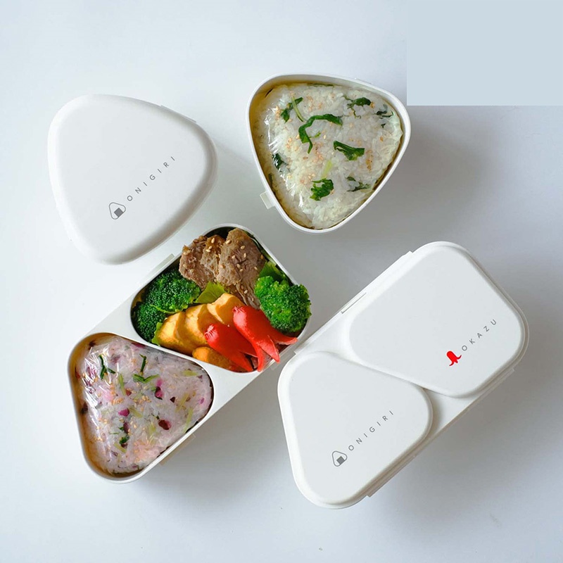 日本制饭团便当专用盒 加大饭团模具简约便当盒大号饭团盒纯色