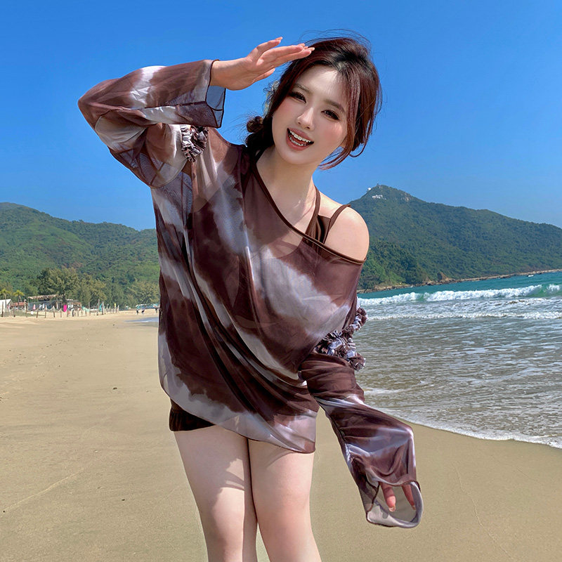 泳衣女大码胖mm分体三件套遮肉显瘦保守长袖罩衫泡温泉度假泳装,运动/瑜伽/健身/球迷用品,分体泳衣,淘宝优惠券,粉丝福利购,淘宝优惠卷