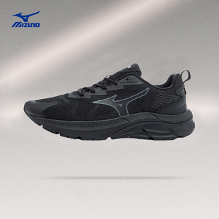 mizuno美津浓跑步鞋男款夏季网面透气全黑色缓震运动鞋D1GH2123