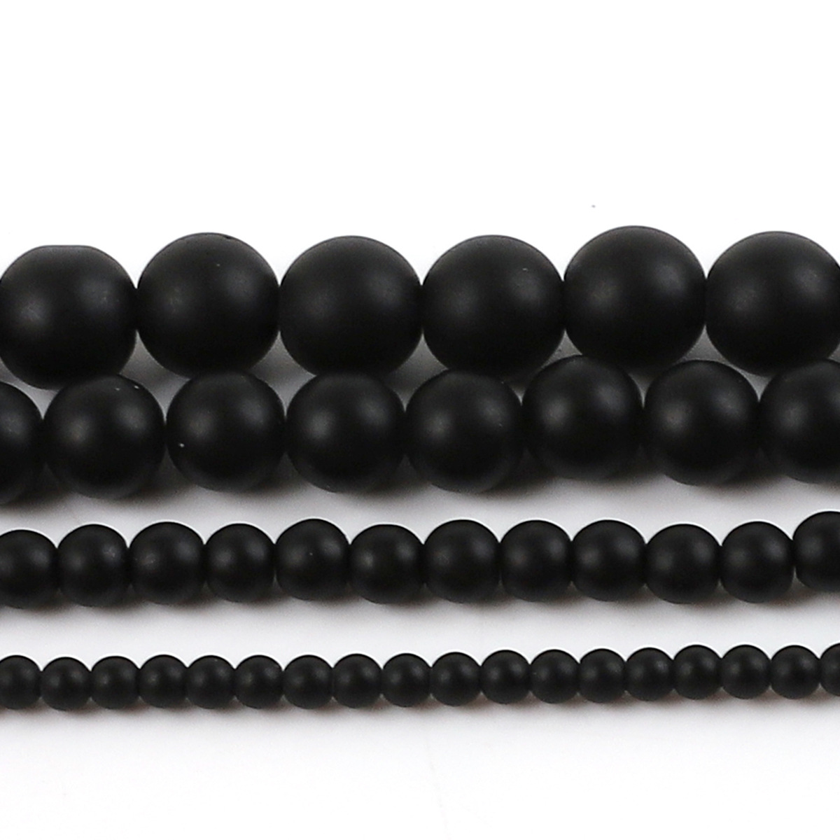 手工diy饰品配件磨砂黑玻璃圆珠子手串项链串珠散珠配饰材料