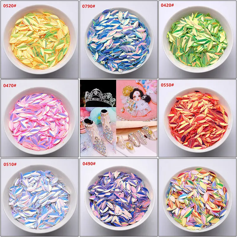 6X15MM金光单孔马眼凹片服装辅料diy亮片材料包饰品配件