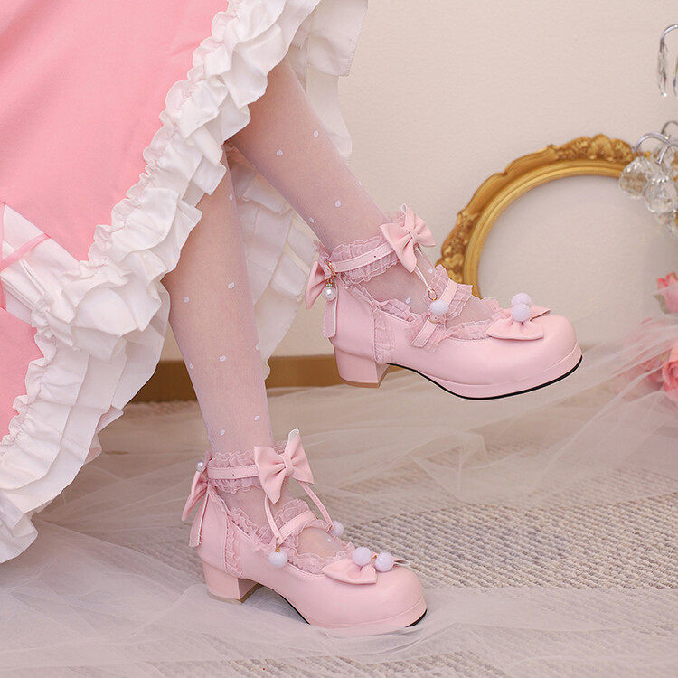 学院风漫展lo高跟女鞋厚底lolita基础款桃乐喵原创花嫁洛丽塔鞋子