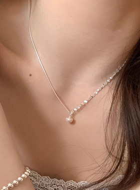 925纯银淡水珍珠独特设计锁骨链