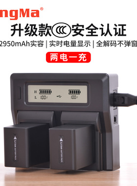 劲码NP-FV100 FV50电板适用索尼相机VG30 CX610E CX680 PJ820E AX700 XR260E PJ610E PJ50E AX40电池充电器