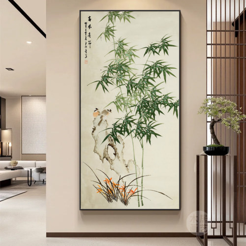 郑板桥竹石图竹子挂画竹报平壁画