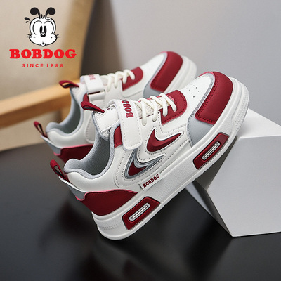 巴布豆春季皮面儿童板鞋新款