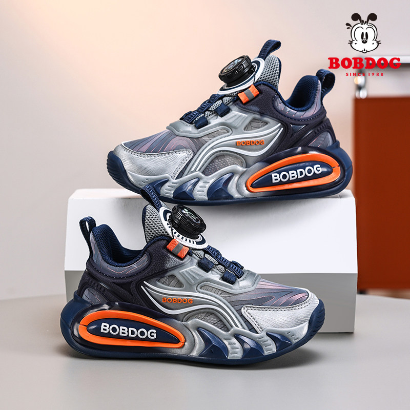 巴布豆儿童篮球鞋2025秋冬新款男童鞋子中大童皮面防水男孩运动鞋