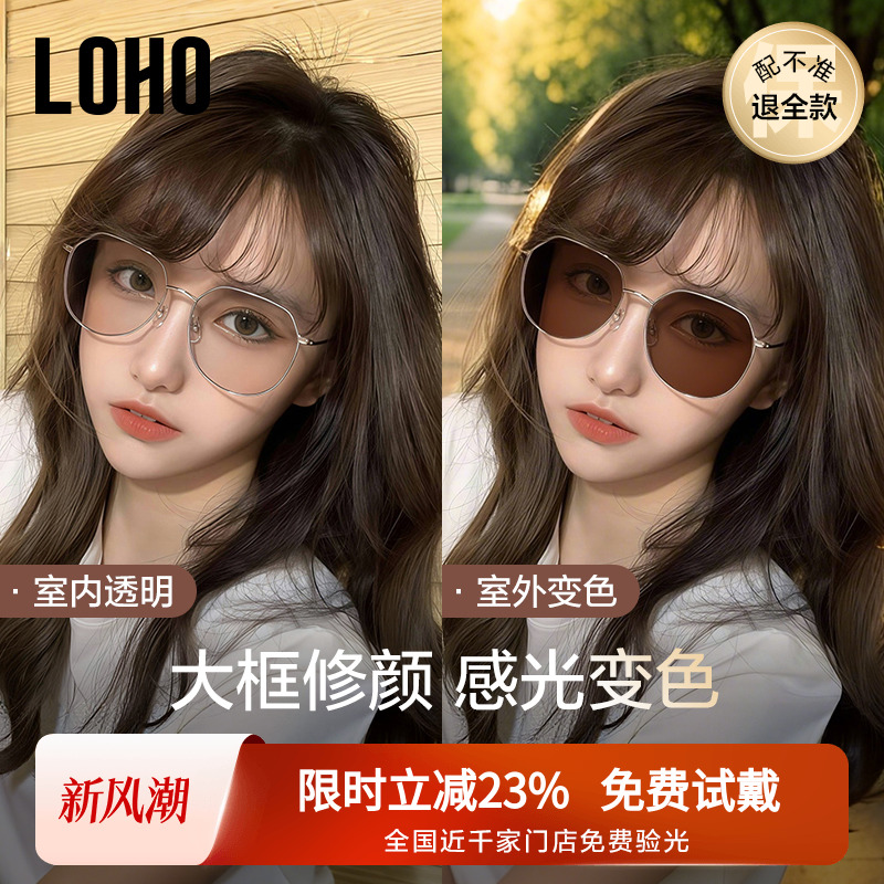 LOHO超轻感光变色防蓝光眼镜