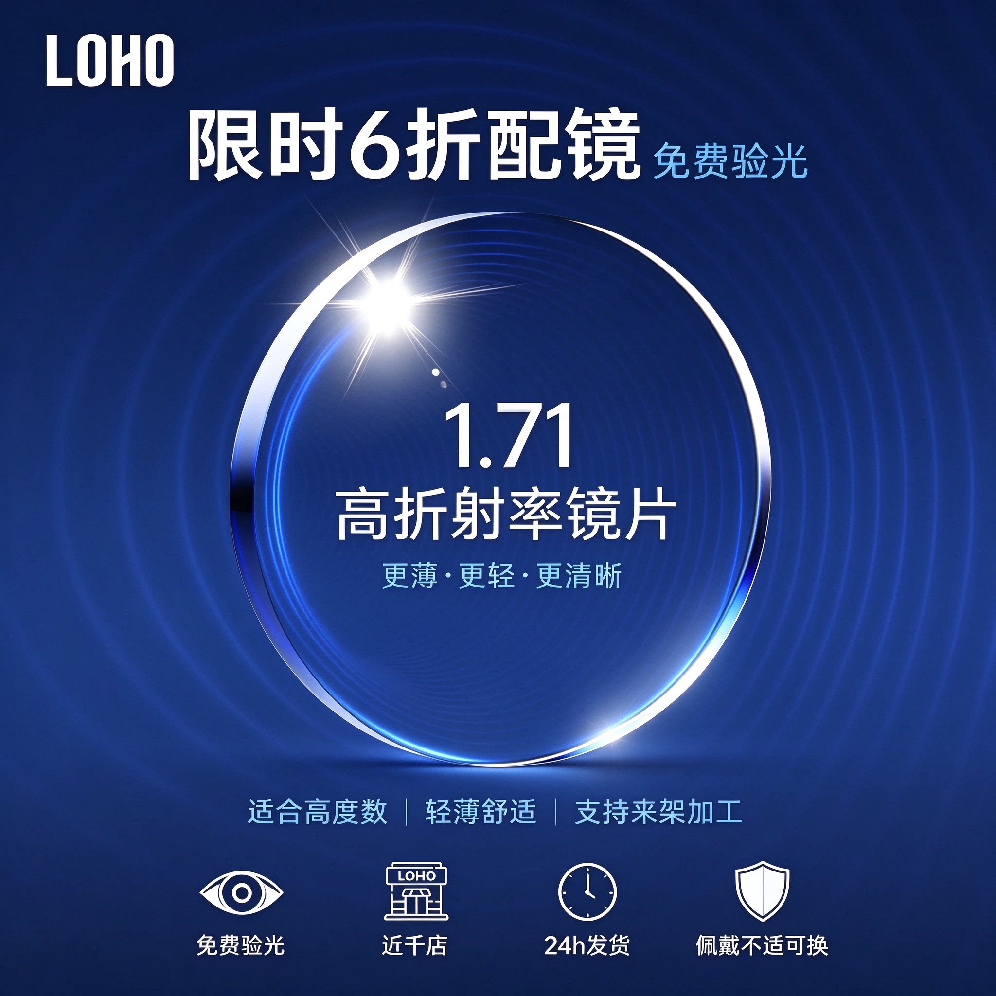 1.71镜片定制非球面高度数