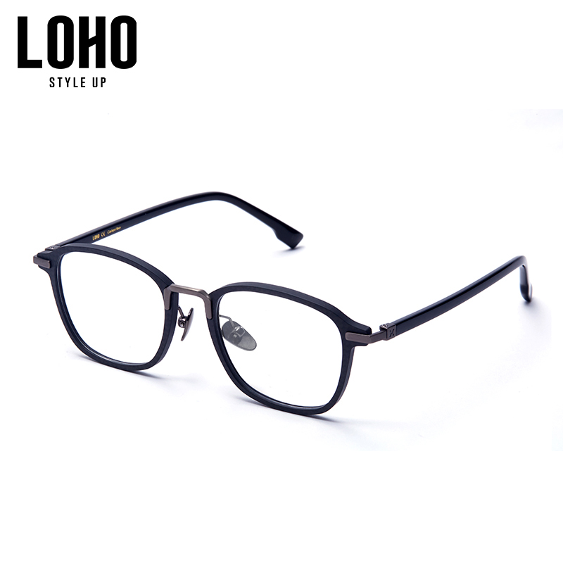 loho眼镜近视男黑框潮碳纤维度数