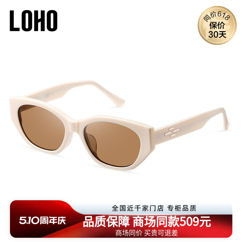 LOHO商场同款眼镜墨镜女款猫眼偏光配近视窄框太阳镜男LH41609