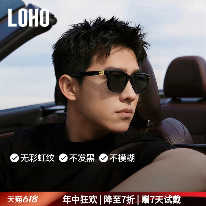 LOHO偏光开车男士墨镜2026新款UV400百搭方框防晒钓鱼太阳镜送礼