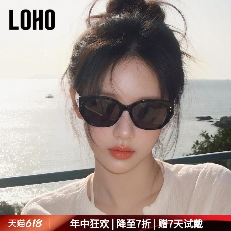 LOHO猫眼墨镜2026新款高级感防紫外线防晒复古太阳镜女款款眼镜gm