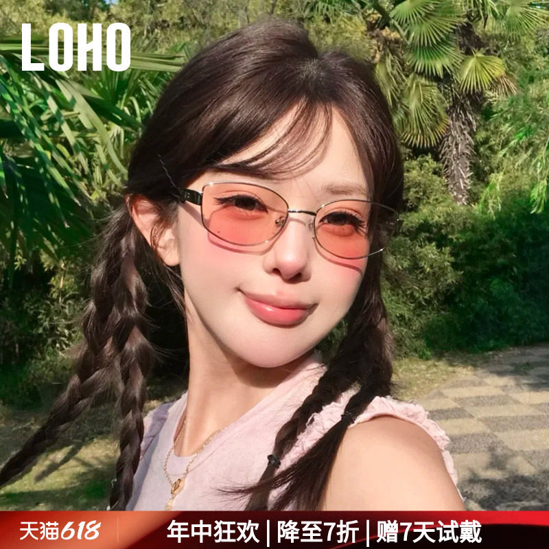 LOHO2026复古墨镜新款太阳镜女款防晒紫外线偏光镜金属猫眼老钱风