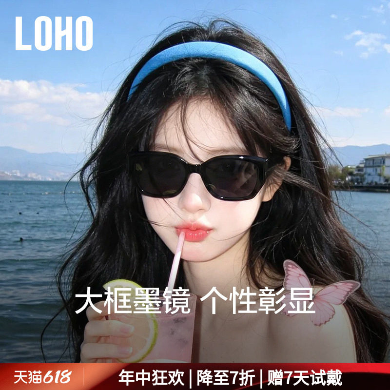 LOHO复古猫眼墨镜女款2025年防晒紫外线旅游太阳镜防晒大框开车用