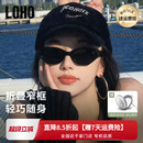 高级感窄框gm太阳眼镜防紫外线晒 LOHO折叠复古猫眼墨镜女2025新款