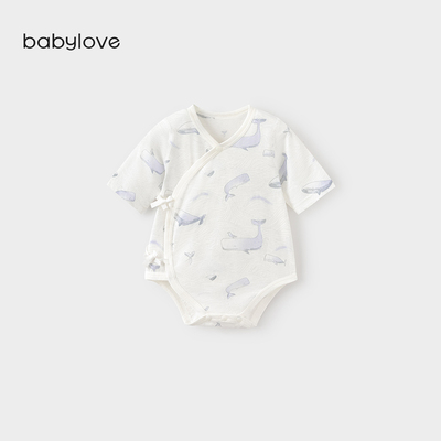 babylove新生儿包屁衣春夏纯棉婴儿三角哈衣宝宝衣服不过鲸落 — 1
