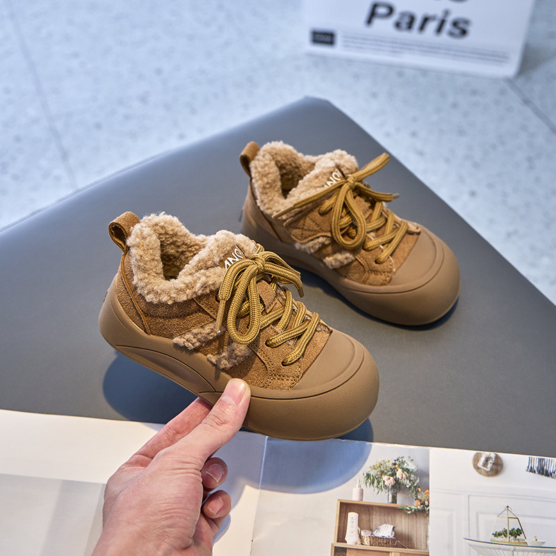 2025新款冬季加绒儿童板鞋真皮防踢保暖女童棉鞋羊羔毛男童休闲鞋,童鞋/婴儿鞋/亲子鞋,板鞋,淘宝优惠券,粉丝福利购,淘宝优惠卷