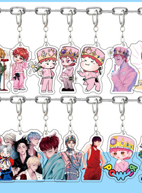 权志龙亚克力钥匙扣周边BIGBAN透明钥匙扣书包挂件趣味小礼品ins