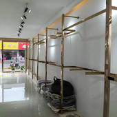 上墙立柱男女服装 店不锈钢玫瑰金正挂侧挂组合衣架 货架展示架服装