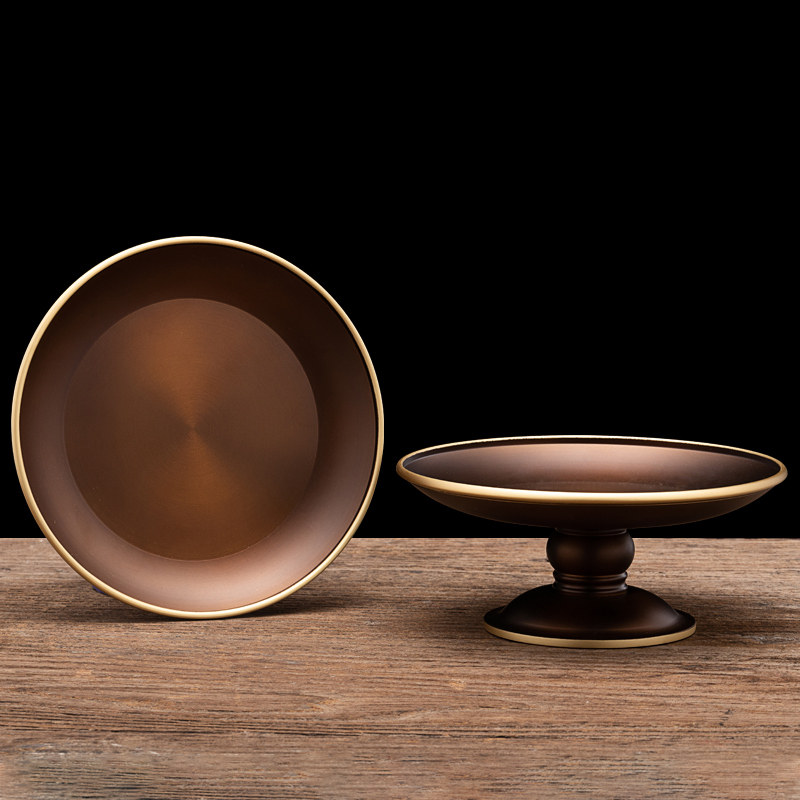 家用纯铜水果供盘贡果盘佛堂摆干果盘关公财神供盘观音上贡盘