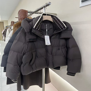 新款 042R527商场同款 羽绒服外套2025冬季 连帽立领短款 女保暖 时尚