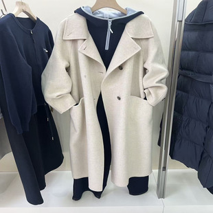 双面羊绒大衣2025冬新款 高级感显瘦中长款 宽松女外套 时尚 商场同款
