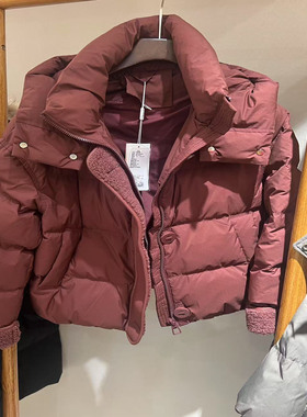 203R088反季清仓捡漏韩版宽松时尚连帽短款新国标90白鸭绒羽绒服