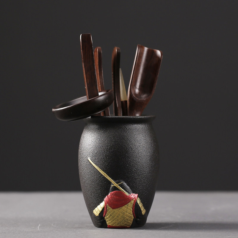 创意大圣茶道六君子套装家用功夫茶具配件黑檀木茶夹茶叶罐收纳筒|msdalam kategori pinggan mangkuk, set teh, Majlis teh/dengan sifar - dari Buy2taobao.com untuk memberikan perkhidmatan ejen Taobao profesional membeli