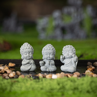 可爱Q版宝宝佛如来茶宠迷你摆件创意卧佛小神仙鱼缸造景桌面装饰