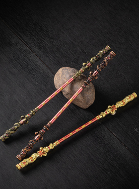 金属手把件中式桌面定海神针摆件