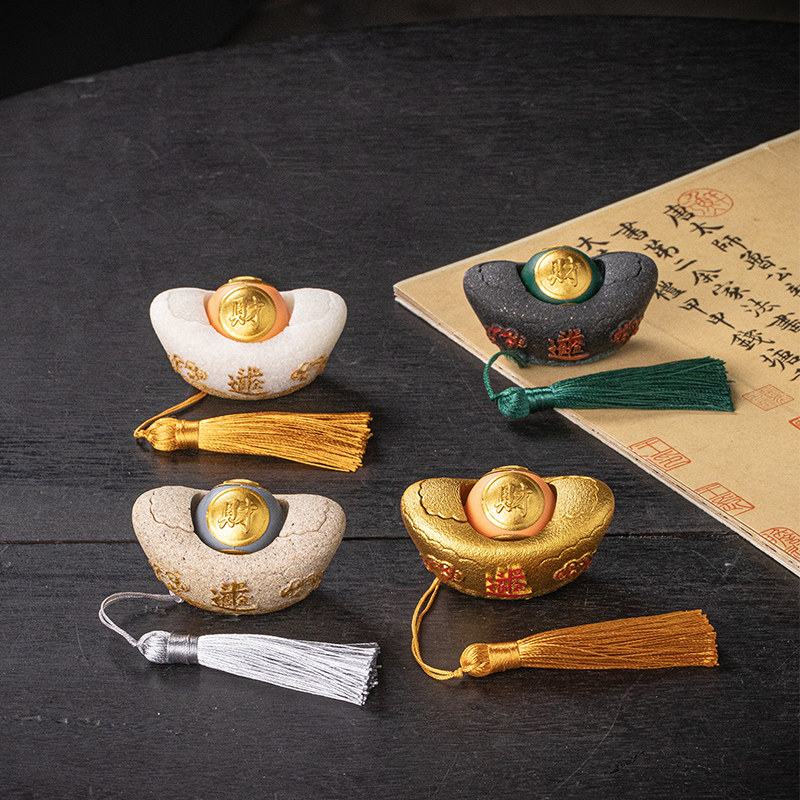 青砂石招财中式桌面日进斗金摆件