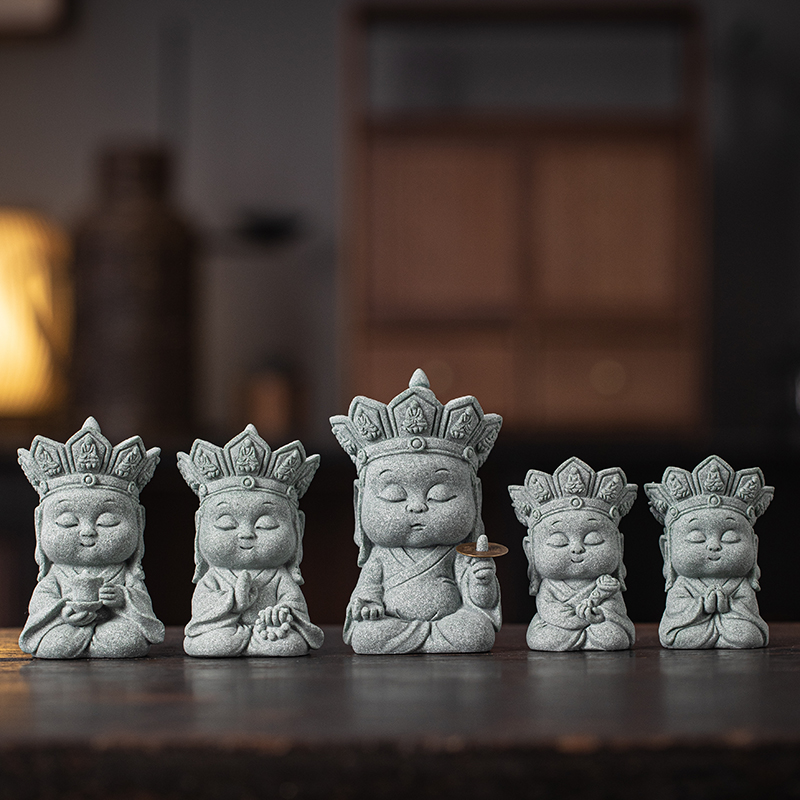 新中式宝宝佛一定赚礼物茶宠茶玩摆件文创无语佛像客厅桌面装饰品