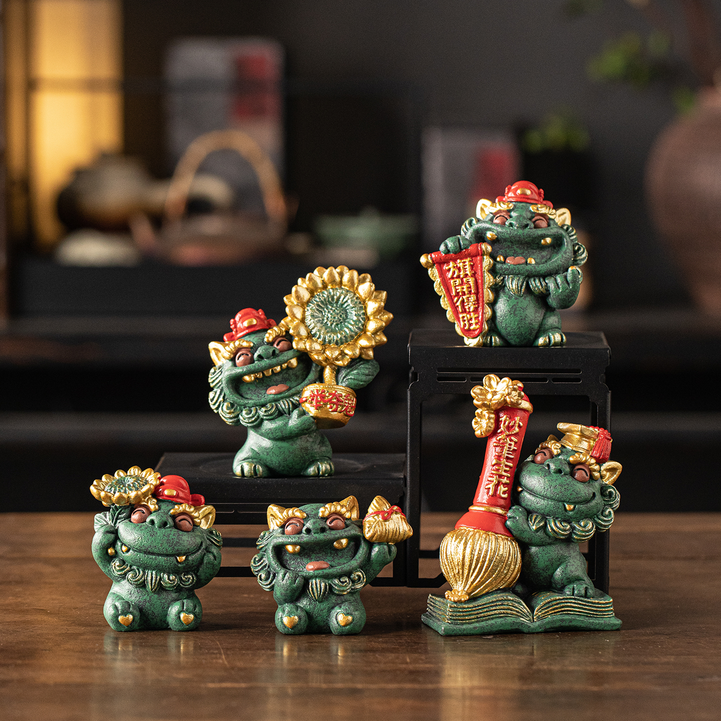 新中式小狮子桌面摆件礼物装饰品