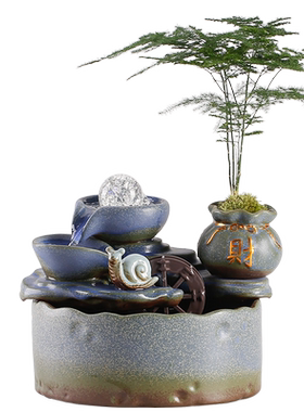 新中式循环水动物祝福摆件乔迁礼