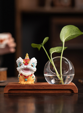 个性禅意水培花器底座摆件装饰品