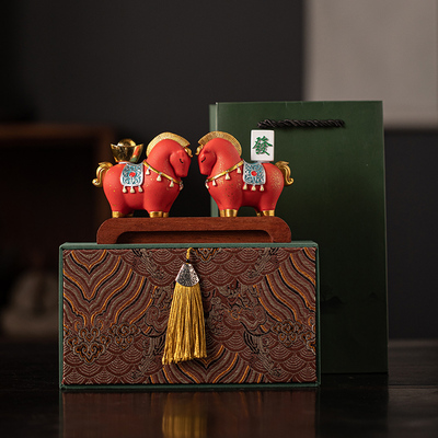国潮唐马元宝招财摆件礼盒送礼品
