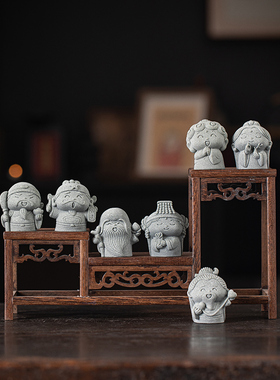 青砂石招财可爱茶桌关公如来月老