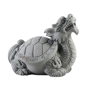 创意龙龟玄武青砂石摆件茶宠迷你小乌龟中式客厅桌面鱼缸造景装饰