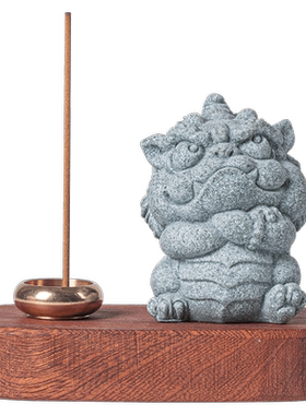 青砂石招财中式茶空间小貔貅摆件