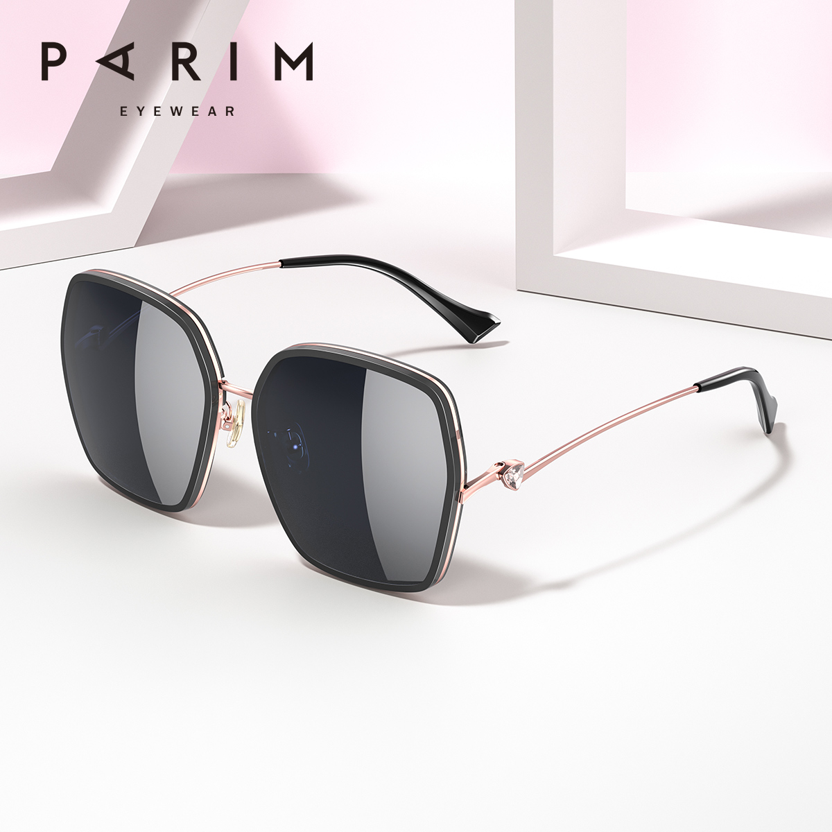 派丽蒙新款太阳镜女夏大框防紫外线眼镜时尚复古偏光墨镜76018