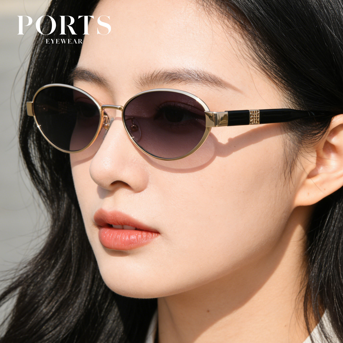 PORTS女士太阳镜椭圆质感小框高级多色可选时尚气质墨镜PSF21602