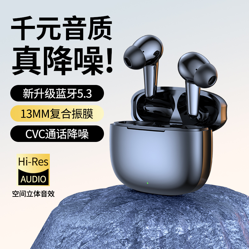 2024新款高音质主动降噪无线蓝牙5.3耳机入耳式运动游戏适用华为