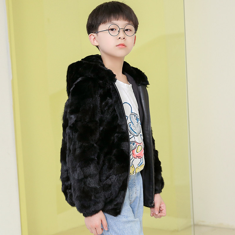 2025冬新款儿童皮草棒球帽外套童装拼水貂真皮毛一体男女童中大童,童装/婴儿装/亲子装,皮草/仿皮草,淘宝优惠券,粉丝福利购,淘宝优惠卷