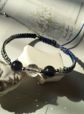 小众蓝白水晶坦桑石礼物手链串