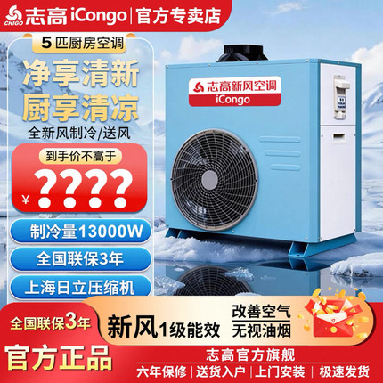 志高新风厨房空调商用大风量大功率制冷量冷风口宾馆酒店后厨专用