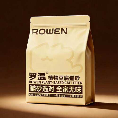 山头林村ROWEN罗温豆腐混合猫砂除臭防臭低粉尘不粘底易结团 幼猫