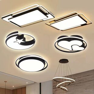 成都上门安装简约现代卧室灯创意 led圆形吸顶灯大气客厅儿童房间