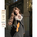 法式 新品 蕾丝蝴蝶结系带收腰针织连衣裙 贝蒂小姐 吃绿色菜