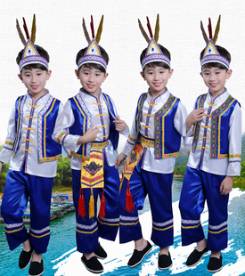 苗族男童少数民族服装壮族儿童演出服彝族舞蹈服饰广西瑶族侗族冬
